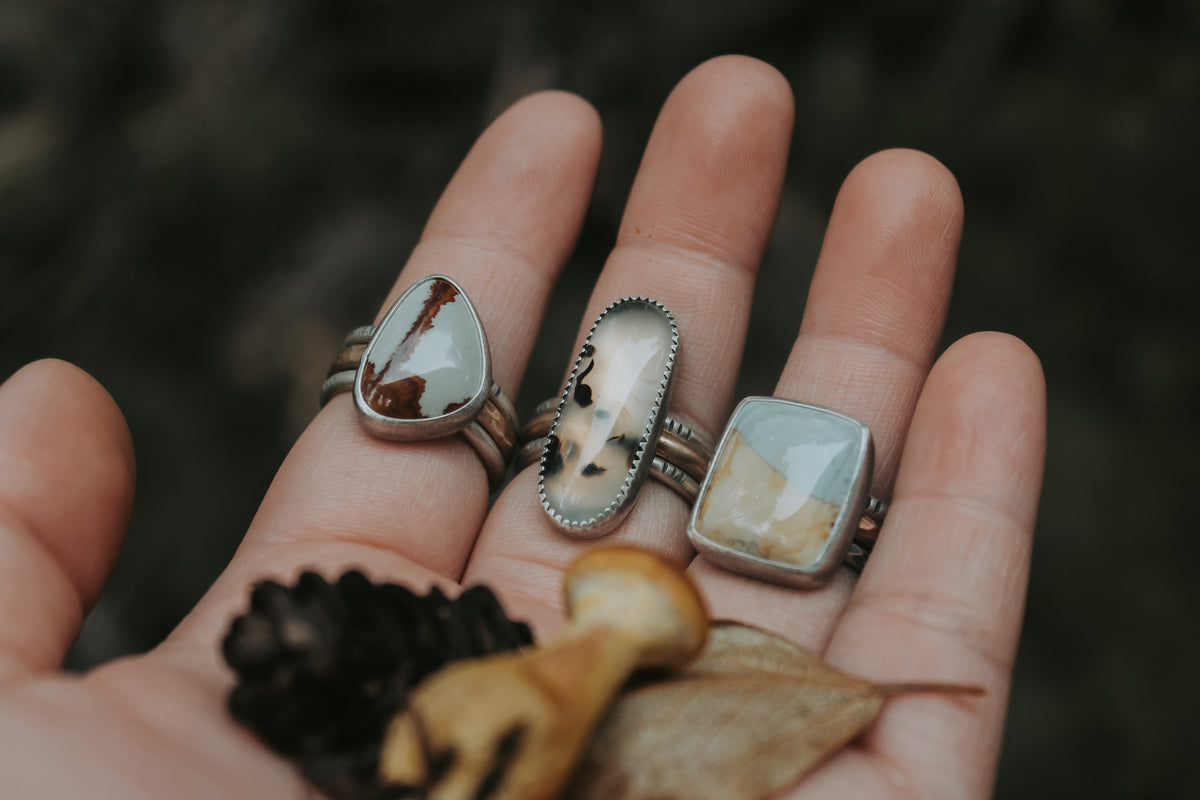 Size 7.25 Owyhee Jasper Terra Stacking Ring Set