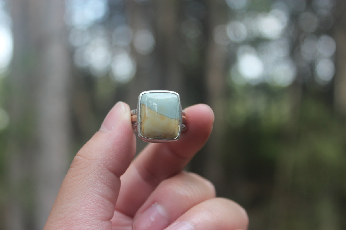 Size 6 Blue Mountain Jasper Terra Stacking Ring Set