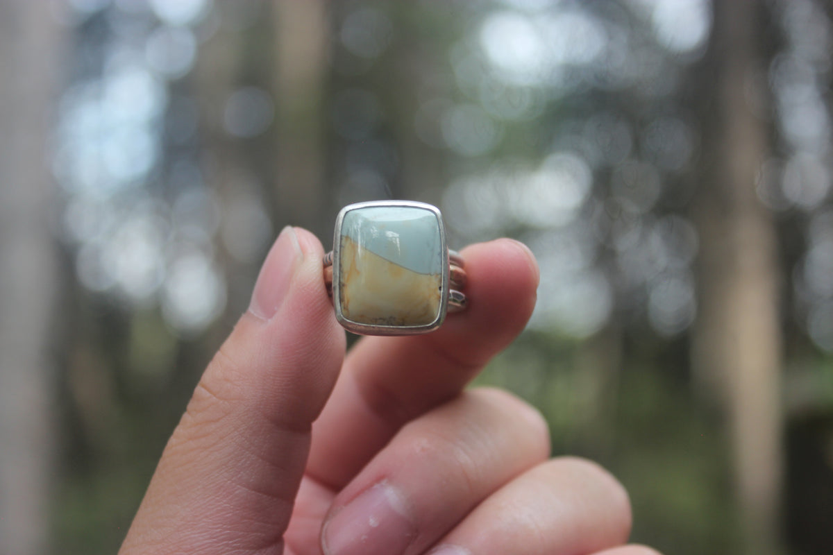 Size 6 Blue Mountain Jasper Terra Stacking Ring Set