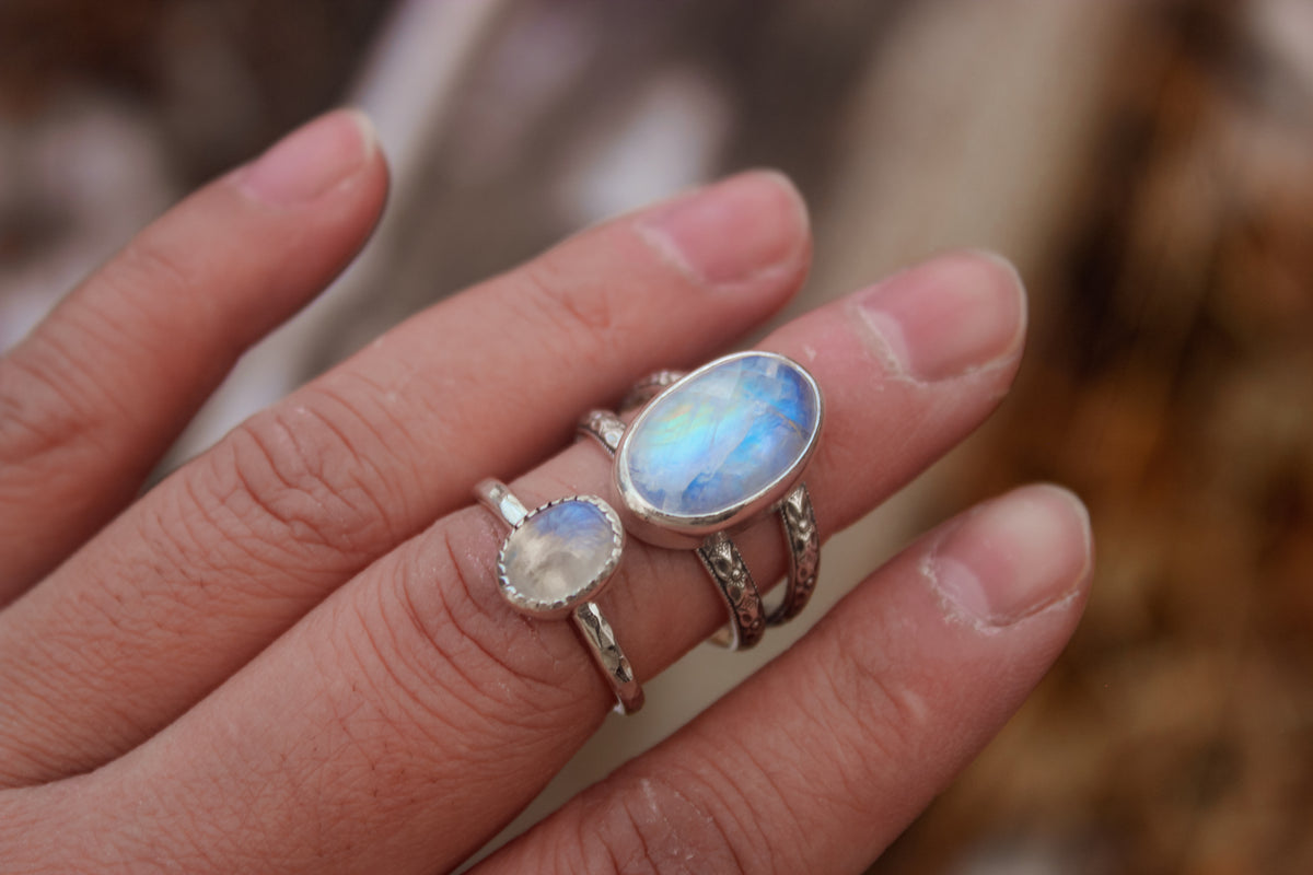 Size 7 Moonstone Stacking Ring