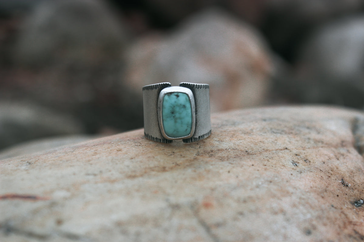 Size 7.5-7.75 Turquoise Ray Ring