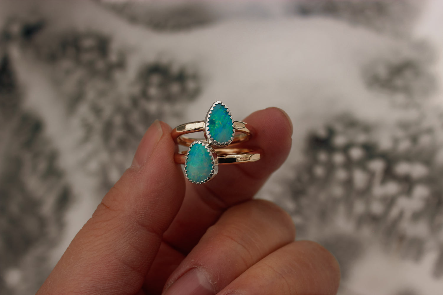 Opal Stacking Rings