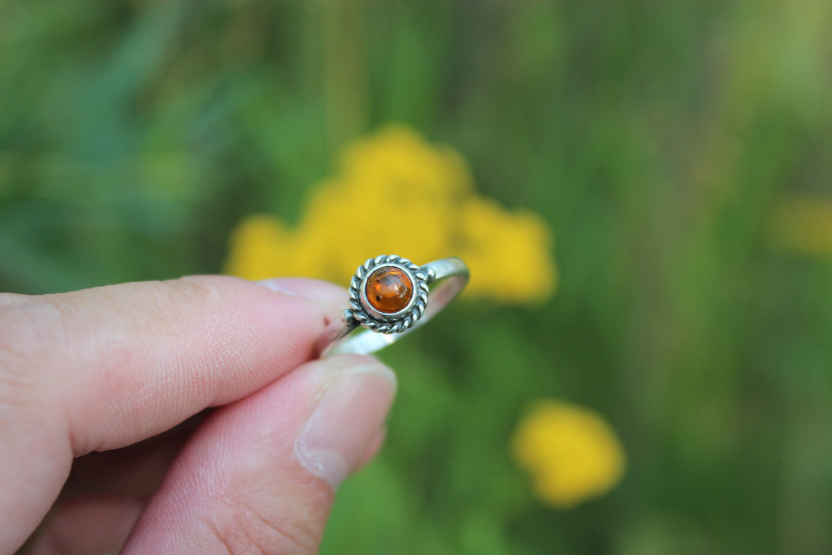 Size 7.75 Amber Stacking Ring