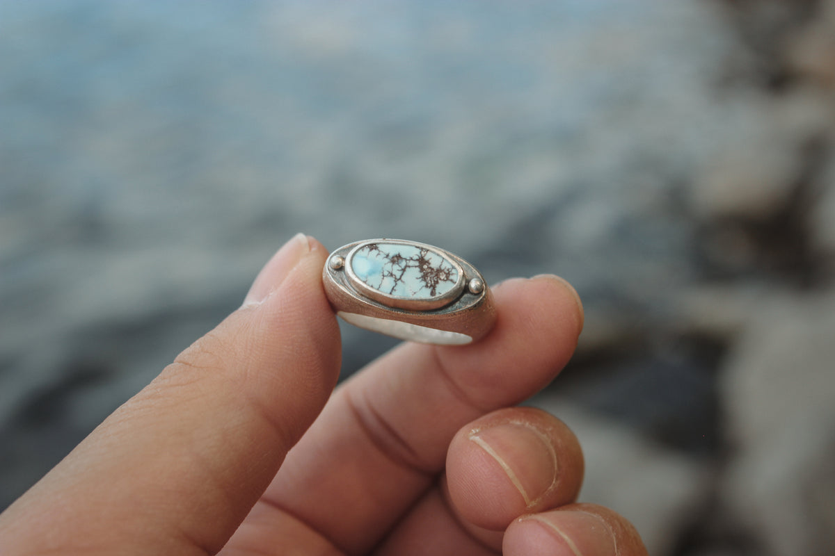 Size 6.25 Oval Relic Ring with Golden Hill Turquoise