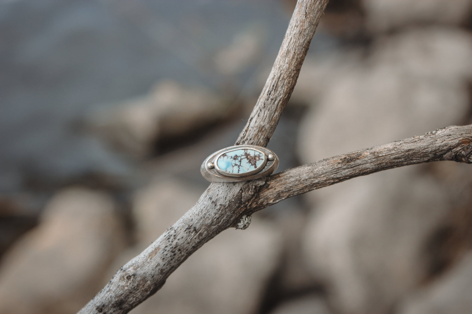 Size 6.25 Oval Relic Ring with Golden Hill Turquoise