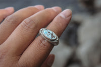 Size 6.25 Oval Relic Ring with Golden Hill Turquoise