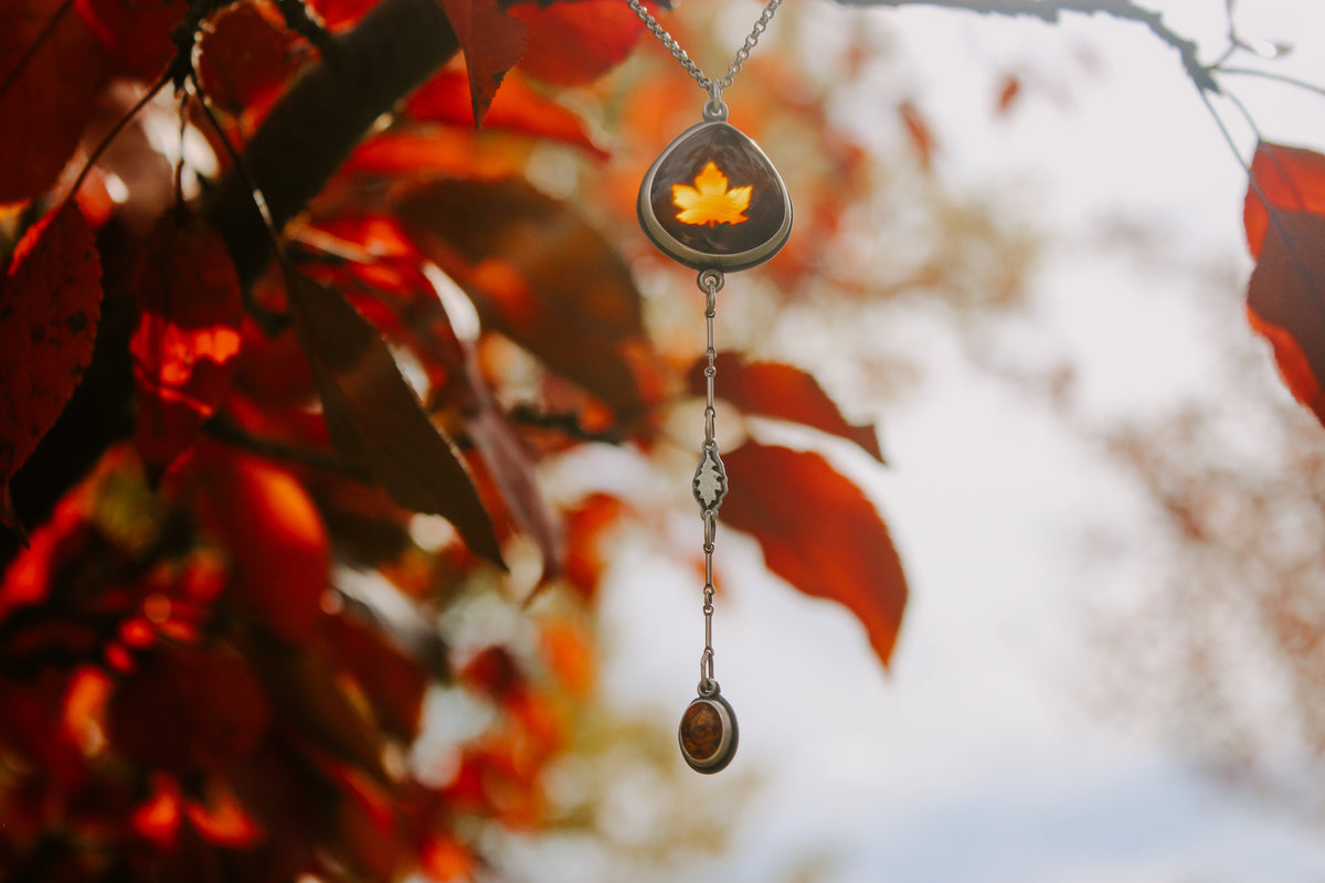 Falling Leaves Lariat Necklace