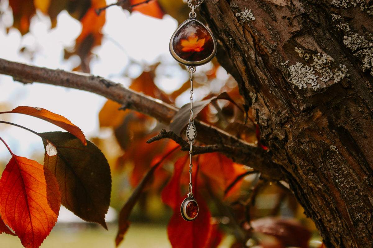 Falling Leaves Lariat Necklace