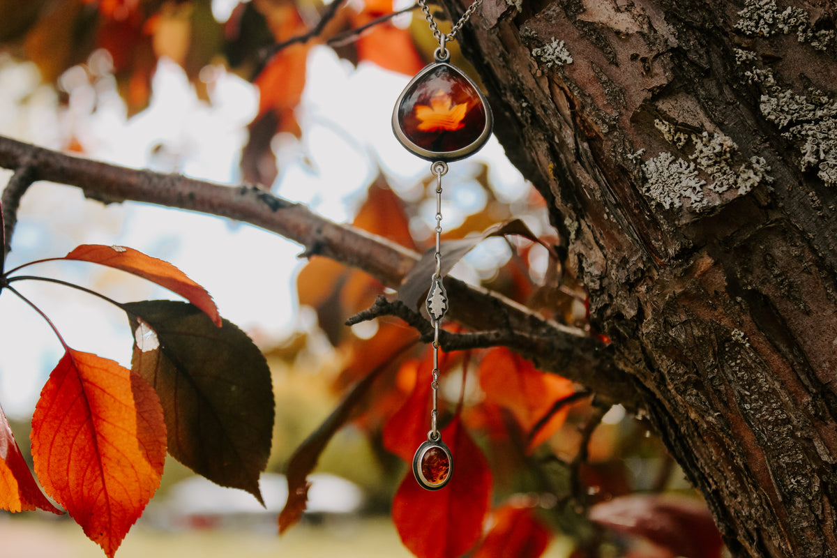 Falling Leaves Lariat Necklace