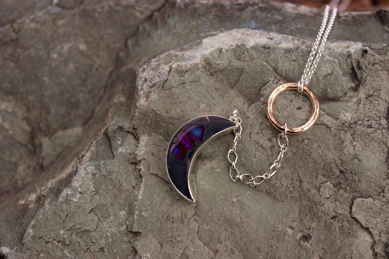 Dark Side of the Moon Lariat Necklace