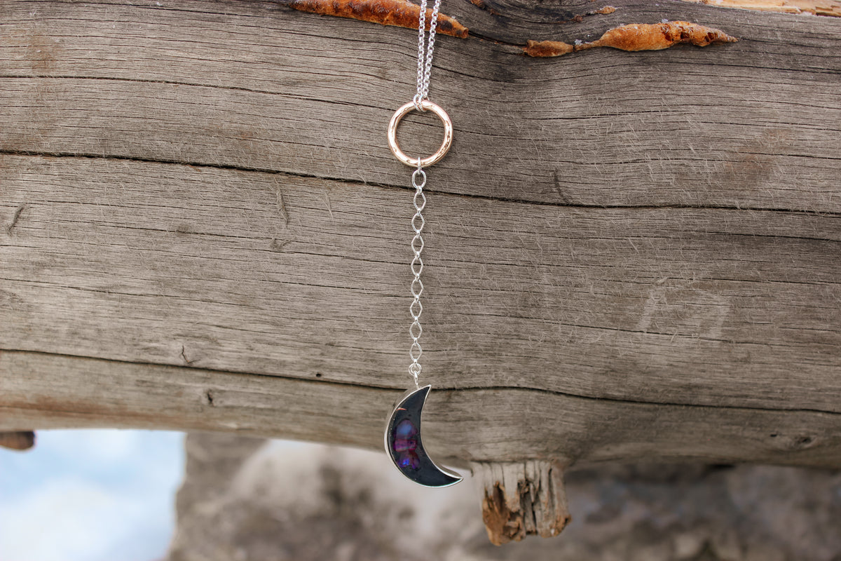 Dark Side of the Moon Lariat Necklace