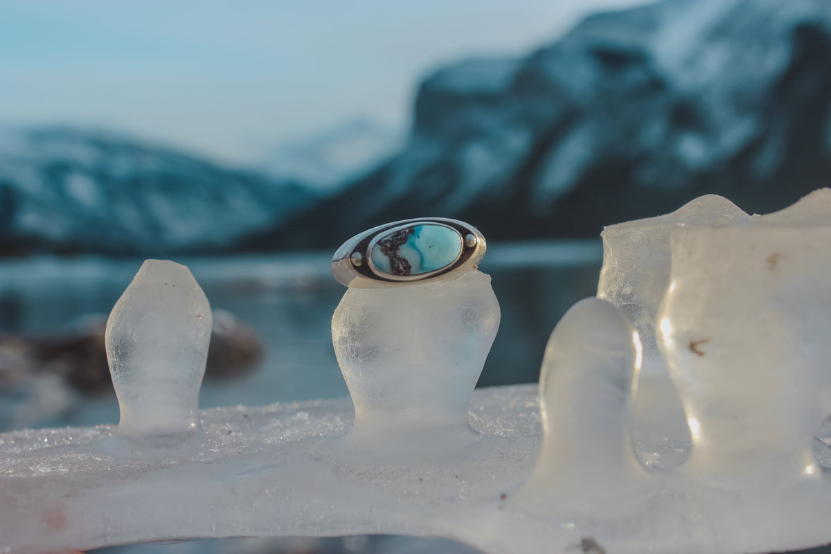 Size 9.25 Relic Ring with Golden Hill Turquoise